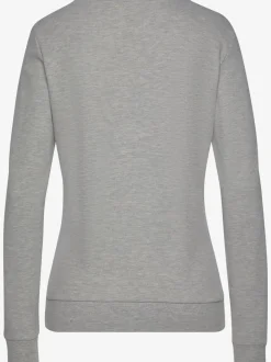 Sweatshirt à encolure ronde avec logo brodé et bords-côtes