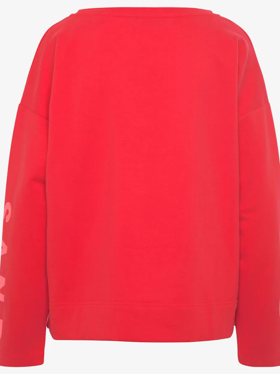 Sweat-shirt à encolure ronde avec logo sur manches