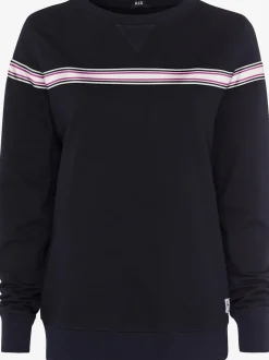 Sweatshirt à encolure ronde avec rayures et manches longues