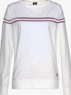 Sweatshirt à encolure ronde avec rayures et manches longues