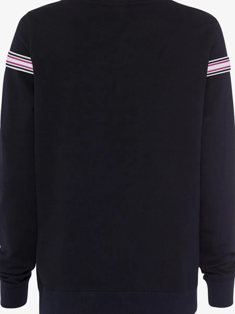 Sweatshirt à encolure ronde avec rayures et manches longues