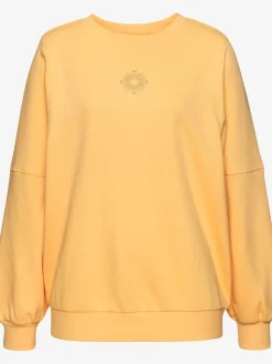 Sweatshirt à encolure ronde avec bords-côtes et coton doux