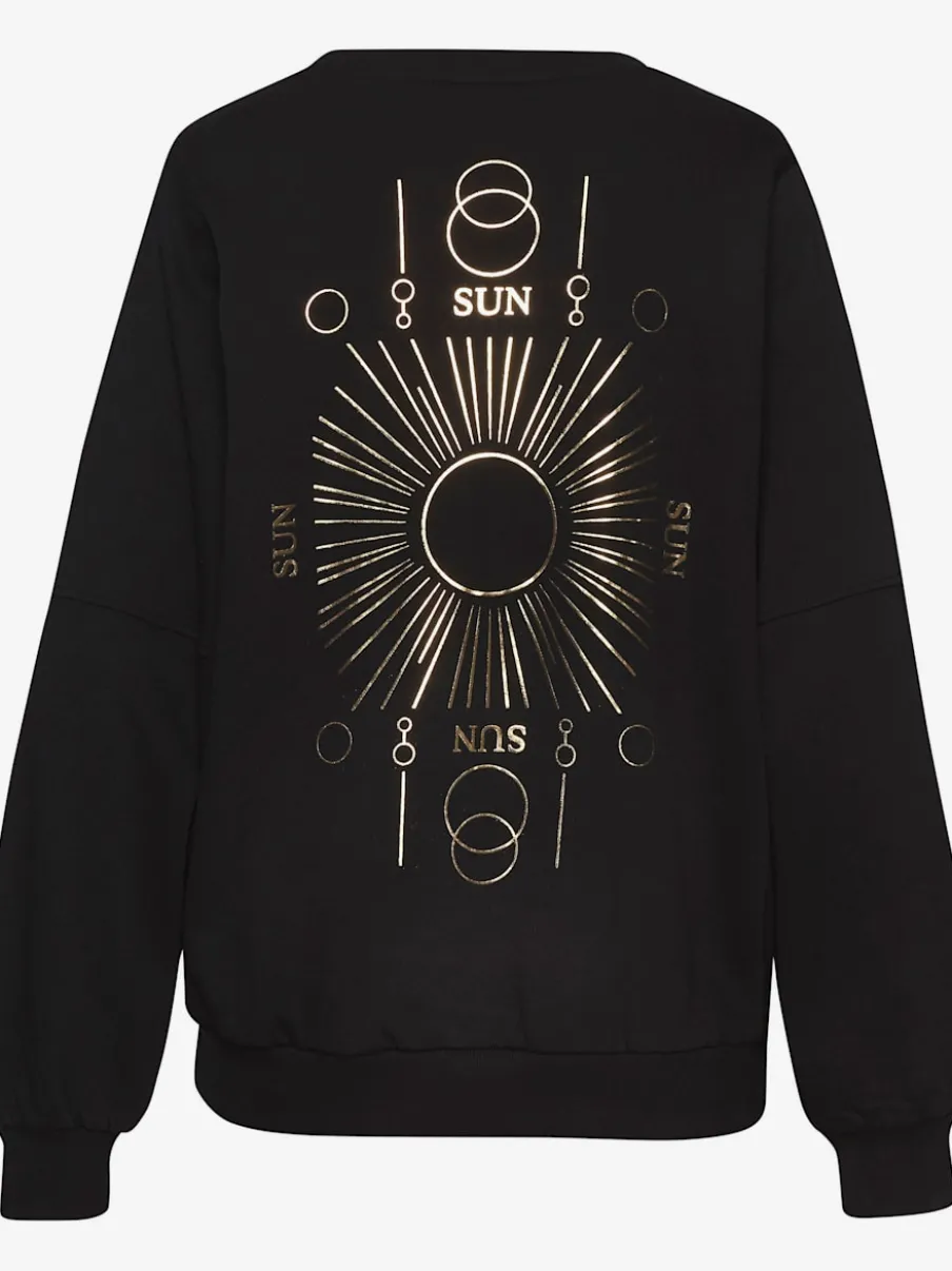 Sweatshirt à encolure ronde avec bords-côtes et coton doux