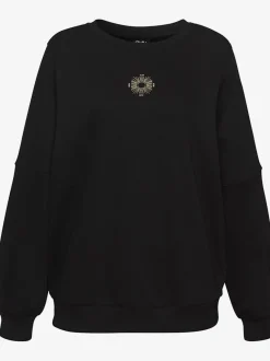 Sweatshirt à encolure ronde avec bords-côtes et coton doux