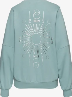 Sweatshirt à encolure ronde avec bords-côtes et coton doux