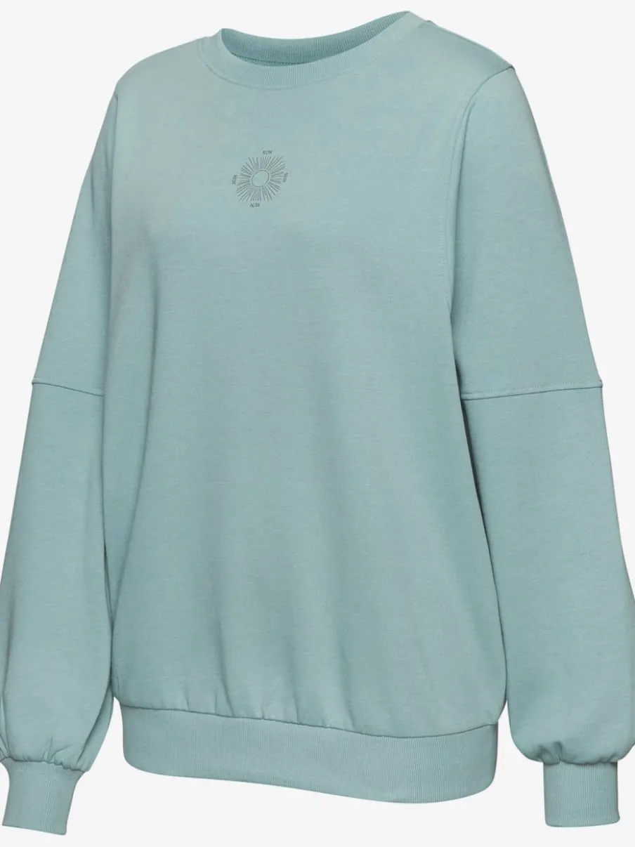 Sweatshirt à encolure ronde avec bords-côtes et coton doux