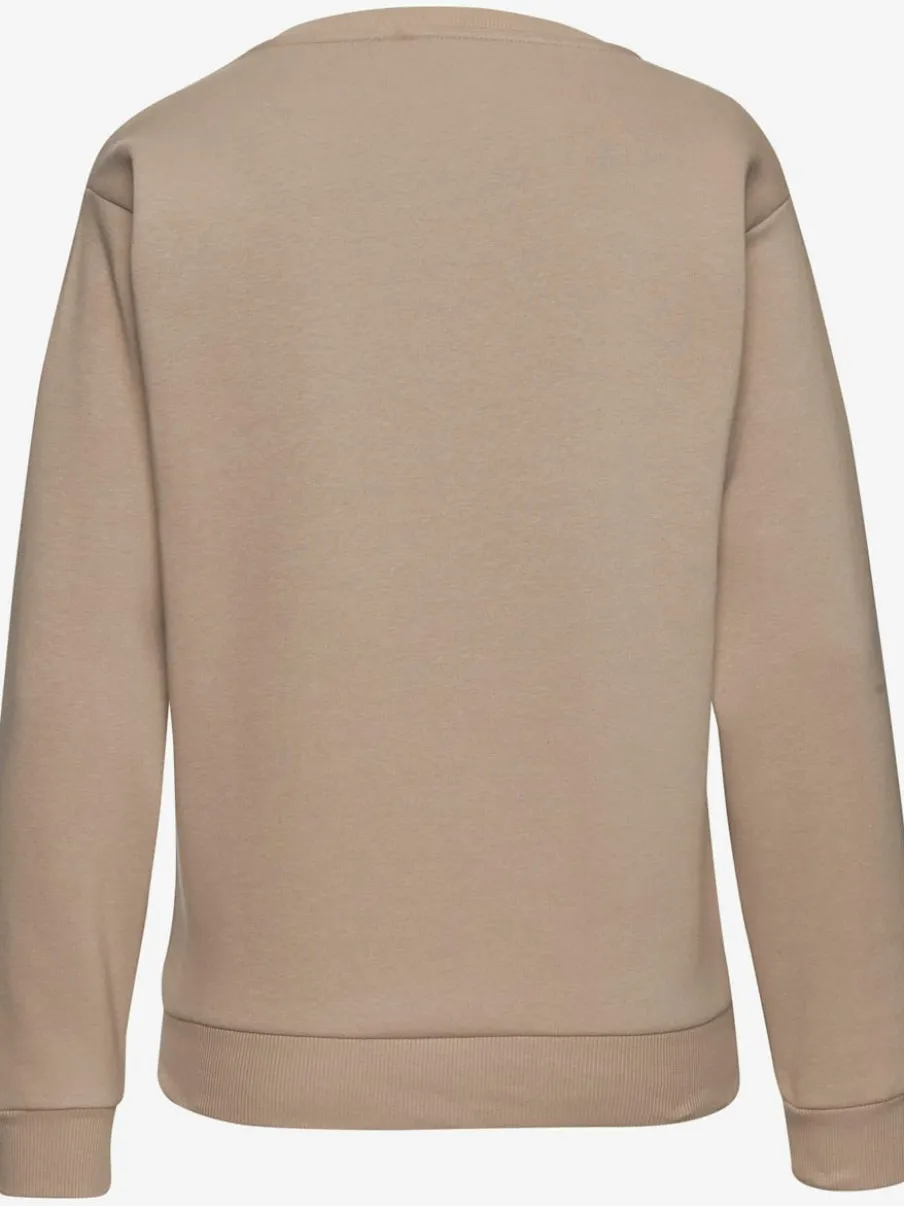 Sweat-shirt à encolure ronde avec motif léopard en devant