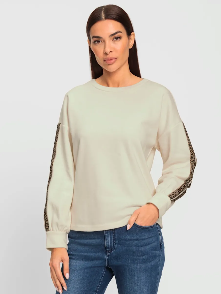 Sweatshirt à encolure ronde avec motifs animaux discrets