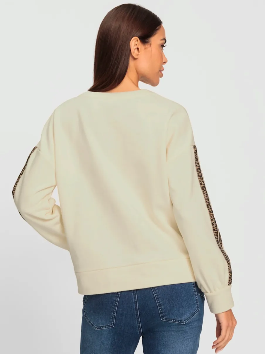 Sweatshirt à encolure ronde avec motifs animaux discrets