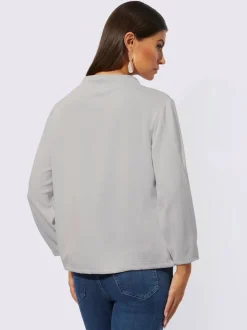 Sweatshirt à encolure V manches 3/4 style décontracté