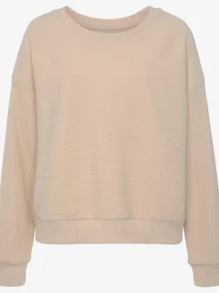 Sweatshirt en coton doux à encolure ronde et manches longues
