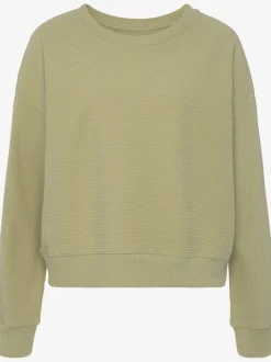 Sweatshirt en coton doux à encolure ronde et manches longues