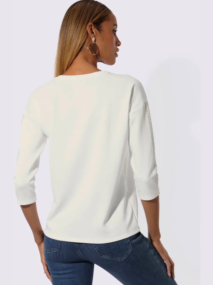 Sweatshirt en modal doux avec motif graphique et manches 3/4