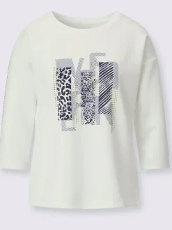 Sweatshirt en modal doux avec motif graphique et manches 3/4