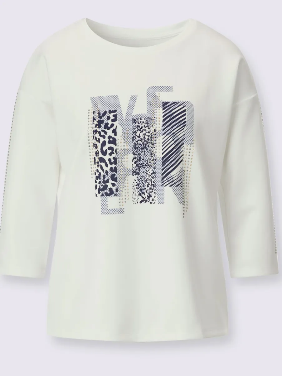 Sweatshirt en modal doux avec motif graphique et manches 3/4