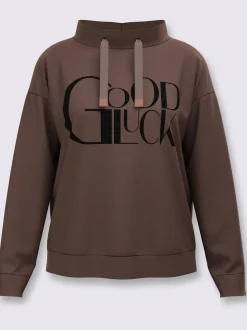 Sweatshirt inscription avec petites pierres brillantes fantaisie