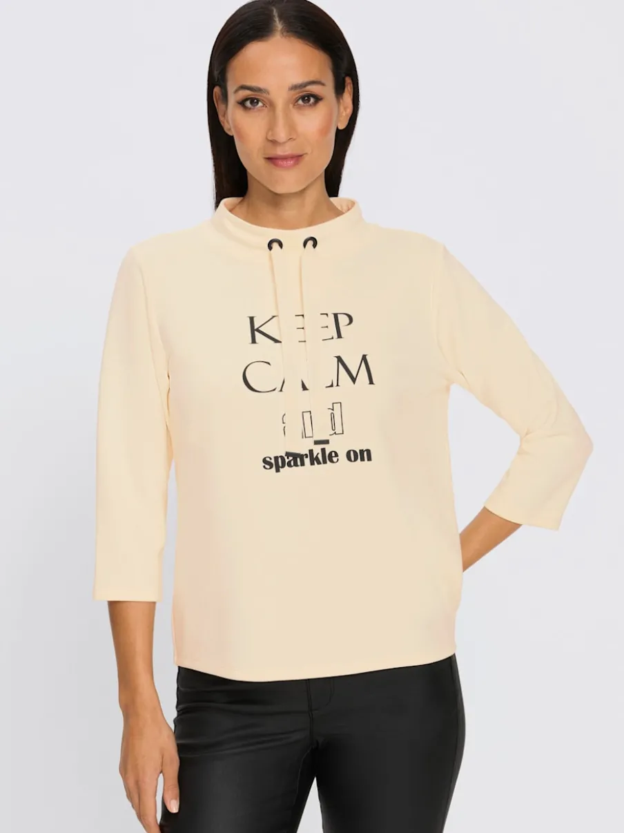 Sweatshirt large col montant avec coulisse