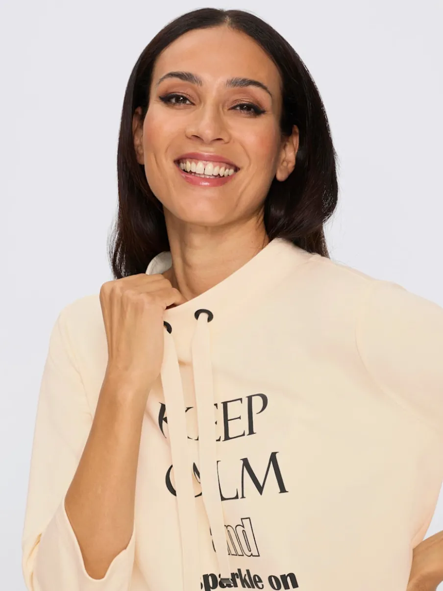 Sweatshirt large col montant avec coulisse