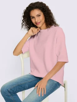Sweatshirt léger à col montant avec manches mi-longues