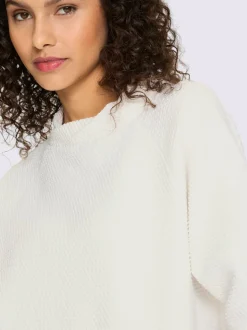 Sweatshirt léger à col montant avec manches mi-longues