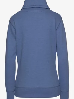 Sweatshirt long à col revers avec poche kangourou et logo cuivre