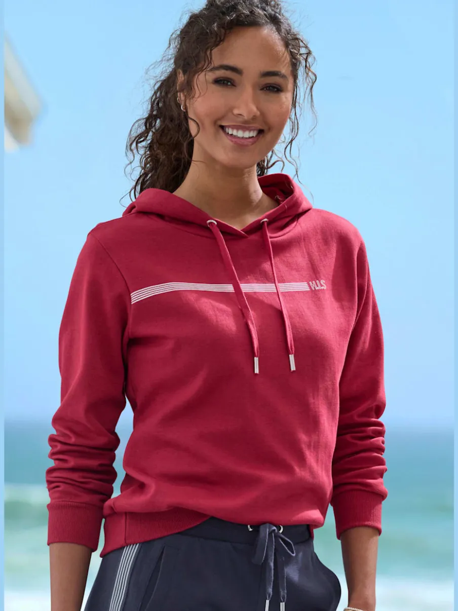 Sweatshirt lounge avec capuche et bords-côtes élastiques