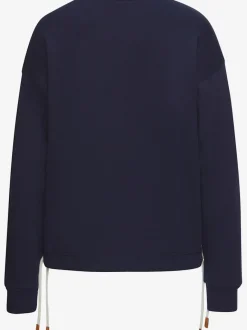 Sweatshirt à manches longues avec broderie ancre et cordon à l'ourlet