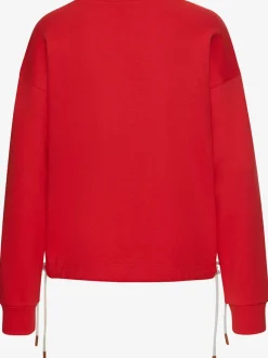 Sweatshirt à manches longues avec broderie ancre et cordon à l'ourlet