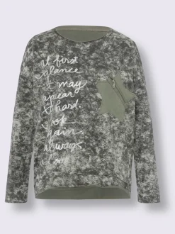 Sweatshirt manches longues encolure ronde avec surpiqûres