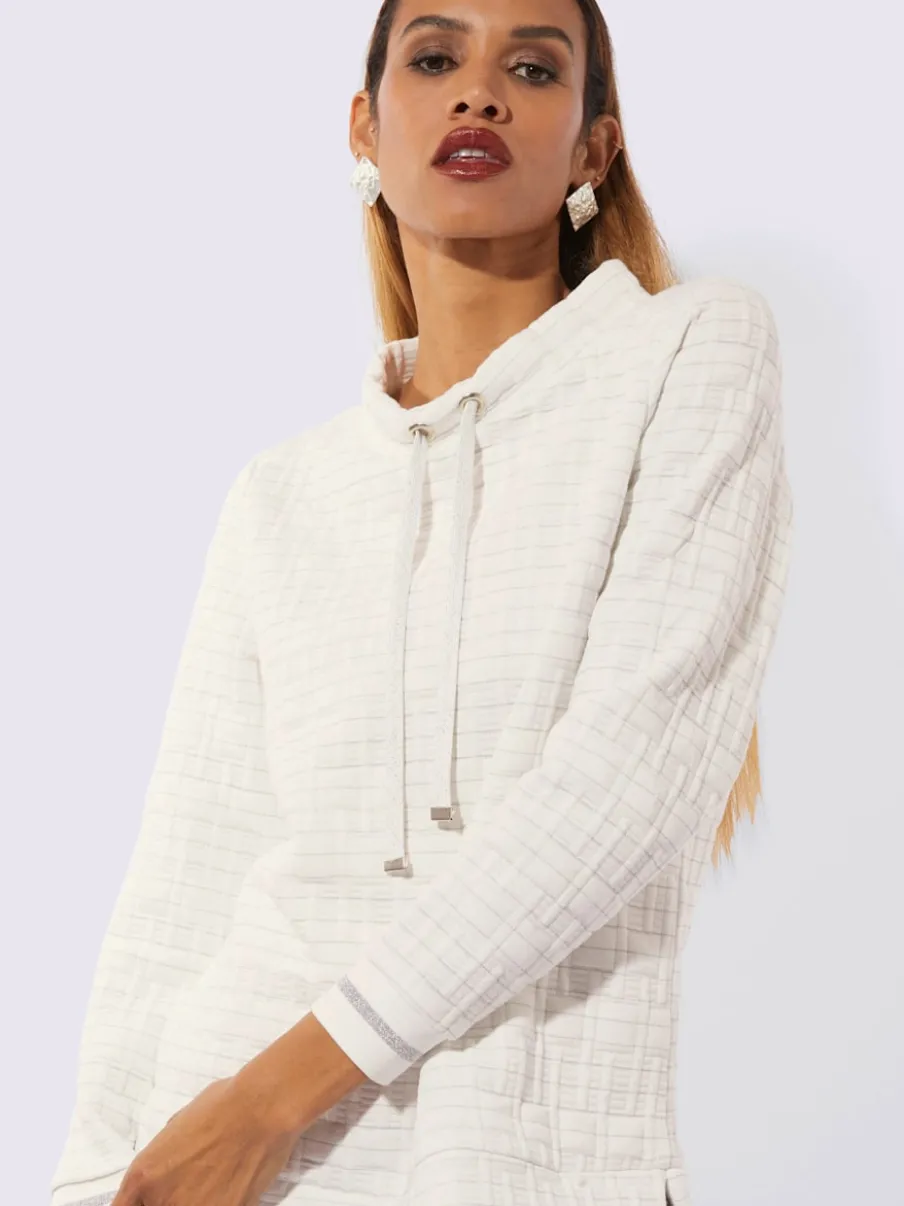 Sweatshirts avec col montant et fentes latérales décoratifs