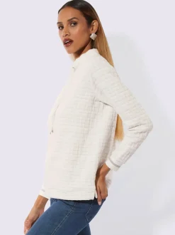 Sweatshirts avec col montant et fentes latérales décoratifs