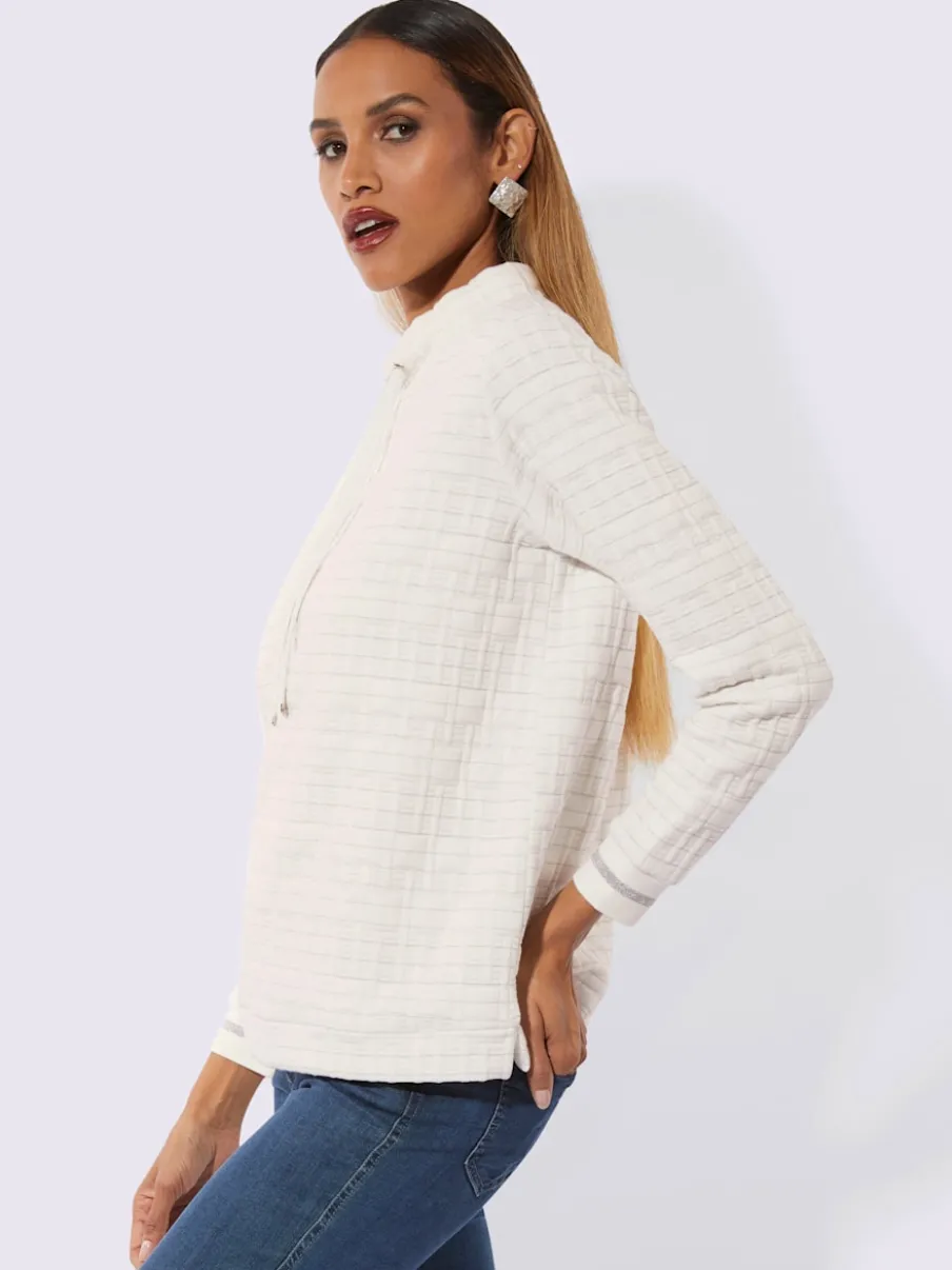 Sweatshirts avec col montant et fentes latérales décoratifs
