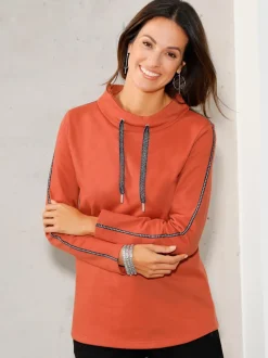 Sweatshirts avec col montant et détails scintillants élégants