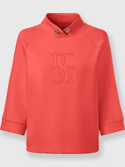 Sweatshirts avec col montant et broderie sportive élégante