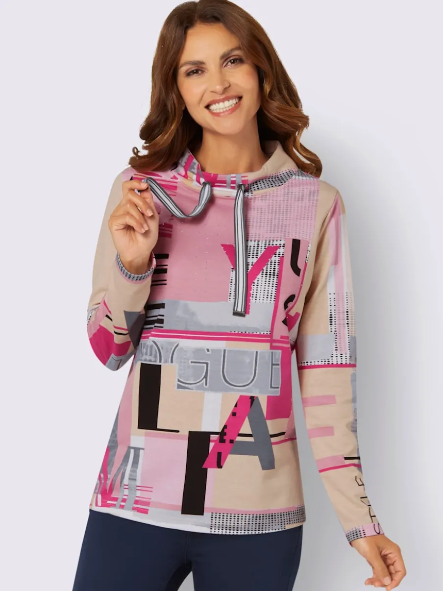 Sweatshirts avec col montant et manches longues graphiques
