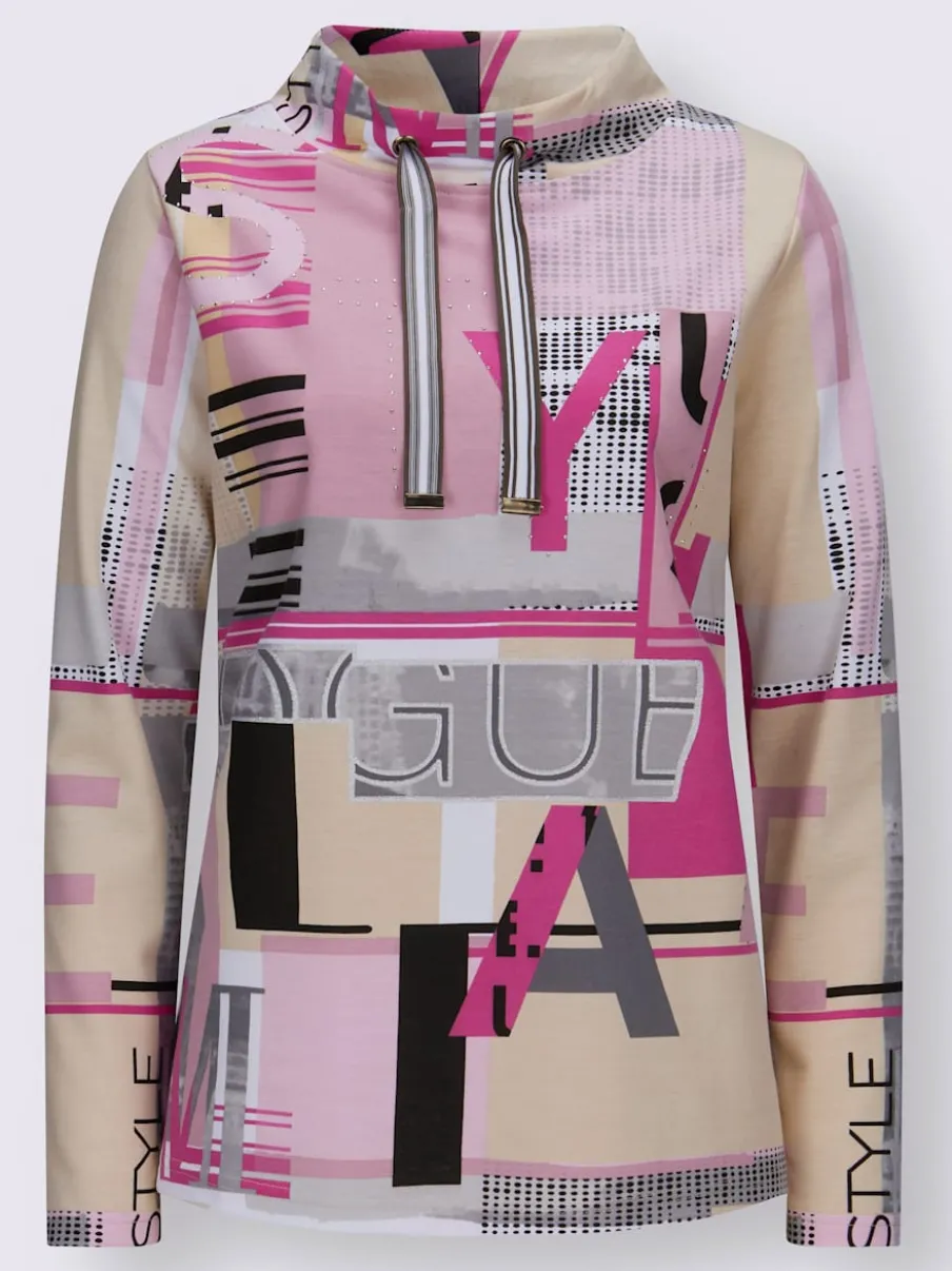 Sweatshirts avec col montant et manches longues graphiques