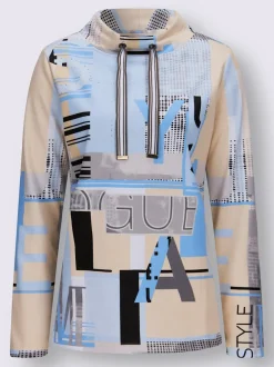 Sweatshirts avec col montant et manches longues graphiques