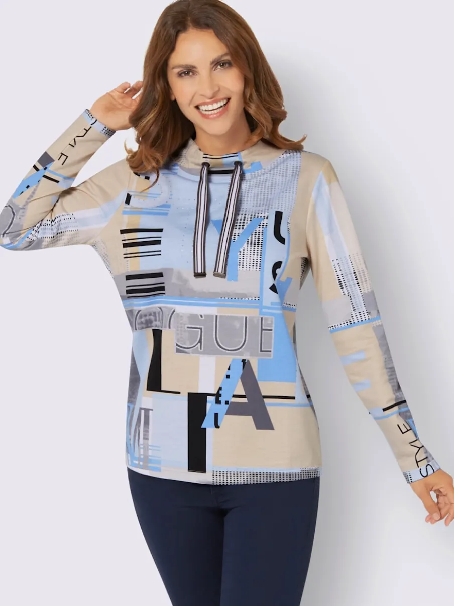 Sweatshirts avec col montant et manches longues graphiques