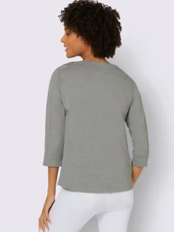 Sweatshirts avec col rond et manches trois quarts