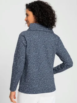 Sweatshirts avec col roulé et motif floral moelleux