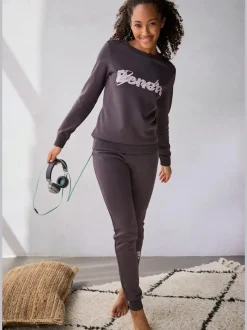 Sweatshirts avec logo brodé encolure ronde manches longues