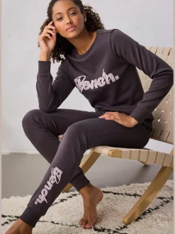 Sweatshirts avec logo brodé encolure ronde manches longues