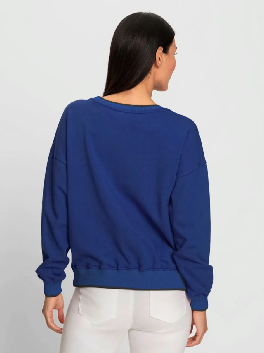 Sweatshirts avec mancherons décontractés et encolure ronde