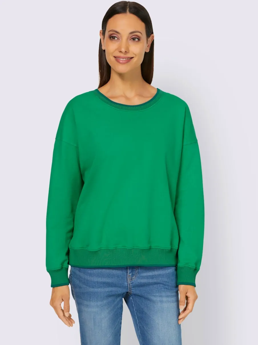 Sweatshirts avec mancherons décontractés et encolure ronde