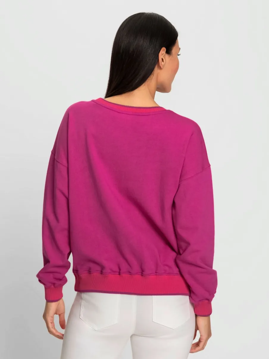 Sweatshirts avec mancherons décontractés et encolure ronde