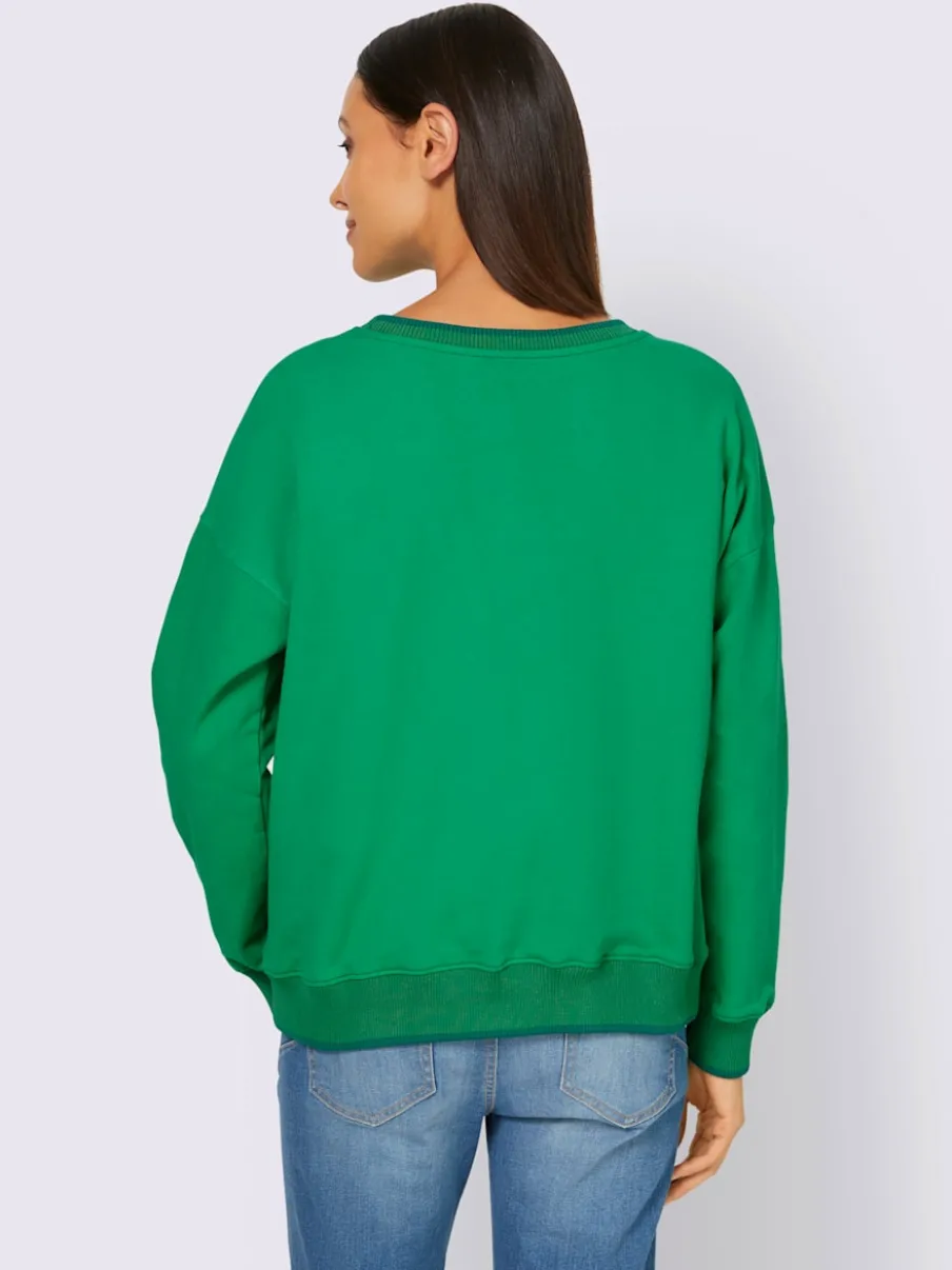 Sweatshirts avec mancherons décontractés et encolure ronde