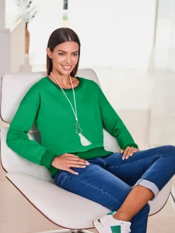 Sweatshirts avec mancherons décontractés et encolure ronde