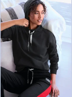 Sweatshirts à capuche avec bord-côtes et logo doux