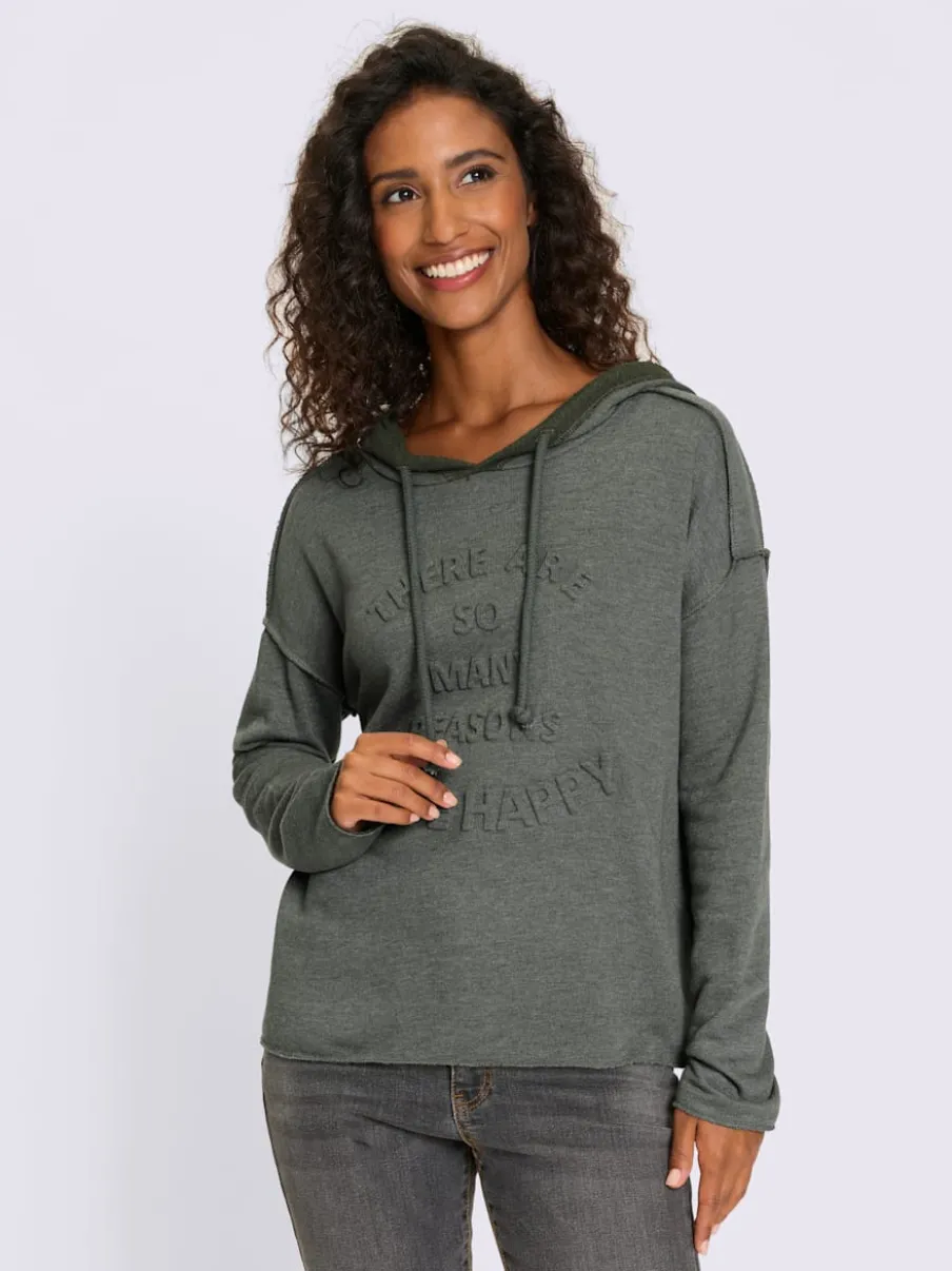 Sweatshirts à capuche avec lettres en relief coton