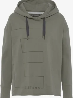 Sweatshirts à capuche avec logo imprimé et mancherons